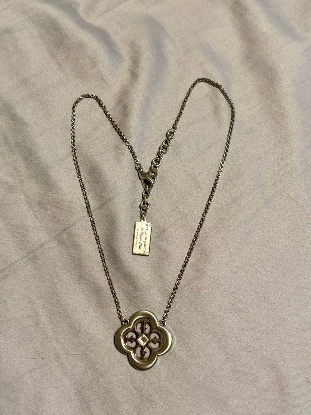 Brighton Gold-Tone Floral Quatrefoil Pendant Necklace
